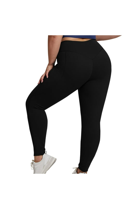 Plus Size Leggings for Women High Waisted Butt Lifting No Front Seam Stretchy Yoga Pants Workout Tights