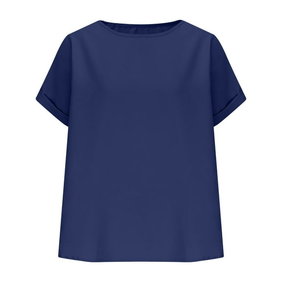 Lenpel Plus Size Tops for Women Fashion Spring Summer Crew Neck Short Sleeve Casual T Shirts Loose Tee Blouses