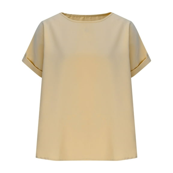 Lenpel Plus Size Tops for Women Fashion Spring Summer Crew Neck Short Sleeve Casual T Shirts Loose Tee Blouses