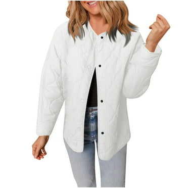 Lenpel Puffer Jacket for Women 2025 Fashion Long Sleeve Button down Quilted Winter Coats Lightweight Outwear