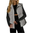 thumbnail image 1 of Lenpel Puffer Vest for Women Lightweight Sleeveless Solid Color Zip up Outwear 2025 Winter Warm Padded Jackets, 1 of 5