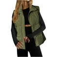 thumbnail image 1 of Lenpel Puffer Vest for Women Lightweight Sleeveless Solid Color Zip up Outwear 2025 Winter Warm Padded Jackets, 1 of 5