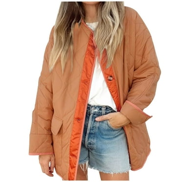 Lenpel Quilted Jackets for Women 2025 Long Sleeve Oversized Button down Coat Winter Warm Puffer Jackets with Pockets