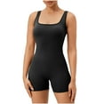 thumbnail image 1 of Lenpel Rompers for Women Summer Sleeveless Strap Square Neck Backless Yoga Workout Bodysuits Athletic Short Jumpsuits, 1 of 4