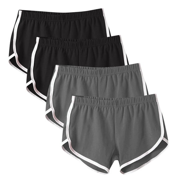 Lenpel Running Shorts for Women 4 Pc Elastic Waist Side Split Booty Soft Comfy Lounge Shorts Athletic Workout Shorts