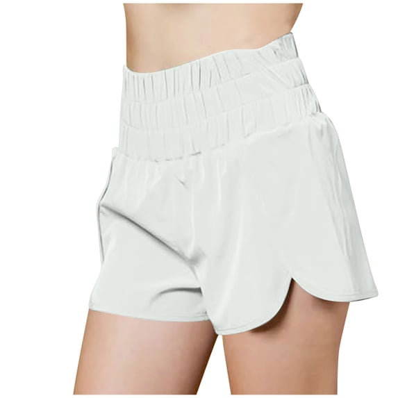 Lenpel Running Shorts for Women Elastic High Waisted Quick Dry Sports Workout Shorts Lightweight Athletic Shorts