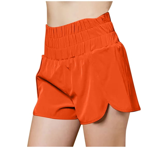 Lenpel Running Shorts for Women Elastic High Waisted Quick Dry Sports Workout Shorts Lightweight Athletic Shorts