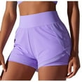 thumbnail image 1 of Lenpel Running Shorts for Women Lightweight High Waisted Quick Dry 2 in 1 Athletic Shorts Workout Gym Shorts, 1 of 6