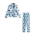 thumbnail image 1 of Lenpel Satin Pajamas Set for Girls Long Sleeve Button down Printed Sleepwear Pants 2 Pcs Pjs Set Size 8- 12 Years, 1 of 6