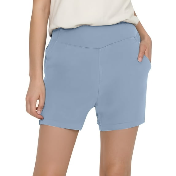Lenpel Shorts for Women Trendy High Waisted Solid Color Hot Comfy Shorts Casual Summer Shorts with Pockets