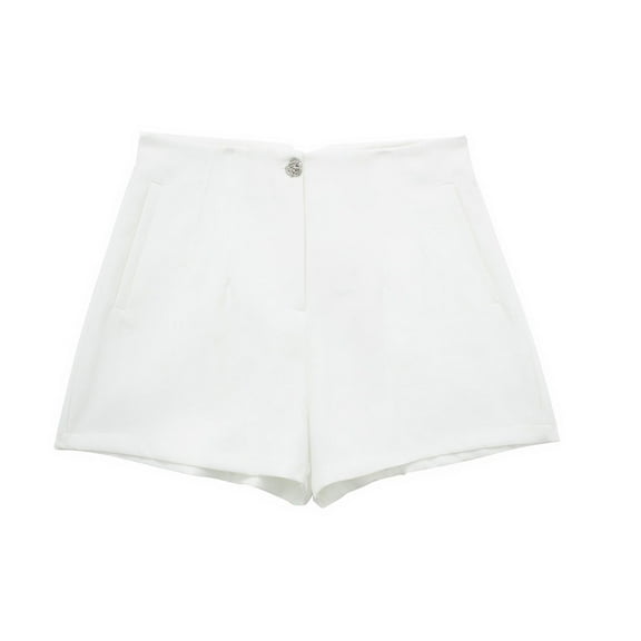 Lenpel Shorts for Women Dressy Casual High Waisted Pleated Business Work Shorts Trendy Summer Shorts with Pockets