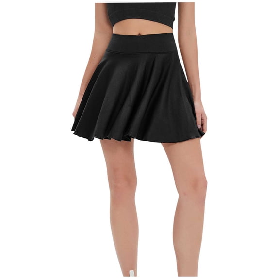 Lenpel Skorts for Woman High Waisted Athletic Tennis Skirts Slim Workout Running Shorts with Ruffle Skirt Packets