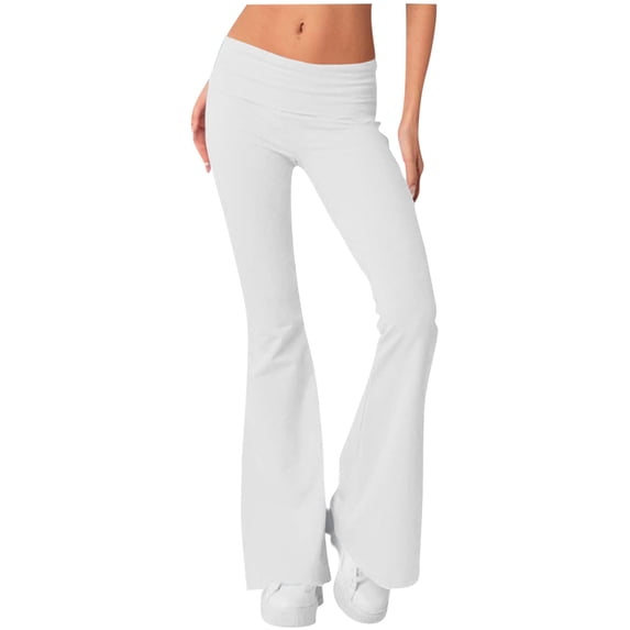Lenpel Straight Leg Yoga Leggings for Women Stretch Low Rise Lounge Pants Fashion Side Split Slim Fit Trousers
