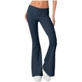 thumbnail image 1 of Lenpel Straight Leg Yoga Leggings for Women Stretch Low Rise Lounge Pants Fashion Side Split Slim Fit Trousers, 1 of 7