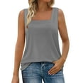 thumbnail image 1 of Lenpel Summer Tank Tops for Women Trendy Casual Square Neck Sleeveless T Shirts Loose Tunic Tee Blouses, 1 of 7