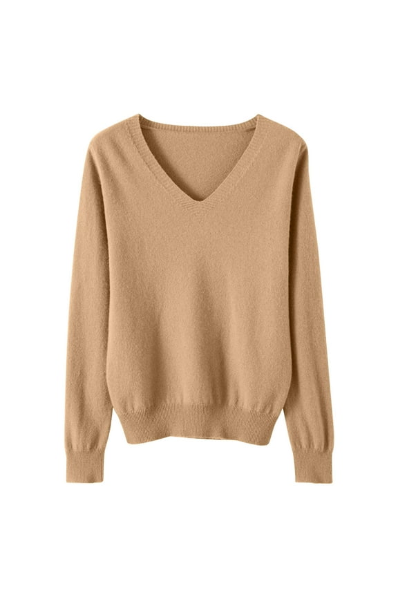 Sweaters for Women Trendy Soft V Neck Long Sleeve Lightweight Knit Pullover Tops Casual Fall Blouses