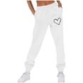 thumbnail image 1 of Lenpel Sweatpants for Women Baggy Elastic High Waisted Drawstring Casual Athletic Joggers Workout Lounge Pants, 1 of 4
