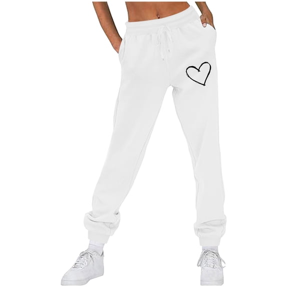 Lenpel Sweatpants for Women Baggy Elastic High Waisted Drawstring Casual Athletic Joggers Workout Lounge Pants