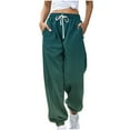 thumbnail image 1 of Lenpel Sweatpants for Women High Waisted Drawstring Cinch Bottom Workout Active Joggers Baggy Lounge Pants, 1 of 5