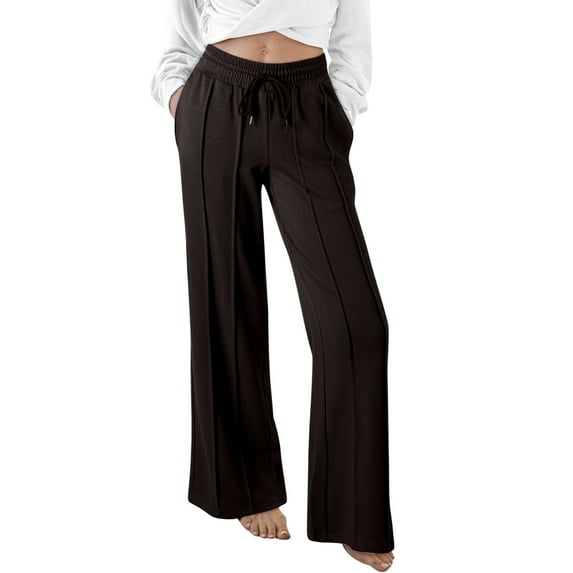 Lenpel Sweatpants for Women High Waisted Drawstring Wide Leg Pants Loose Comfy Lounge Joggers Running Workout Outfits