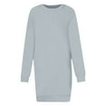 thumbnail image 1 of Lenpel Sweatshirt Dress for Women Fashion Crew Neck Long Sleeve Solid Color Casual Mini Dresses Fall Winter Dresses, 1 of 4