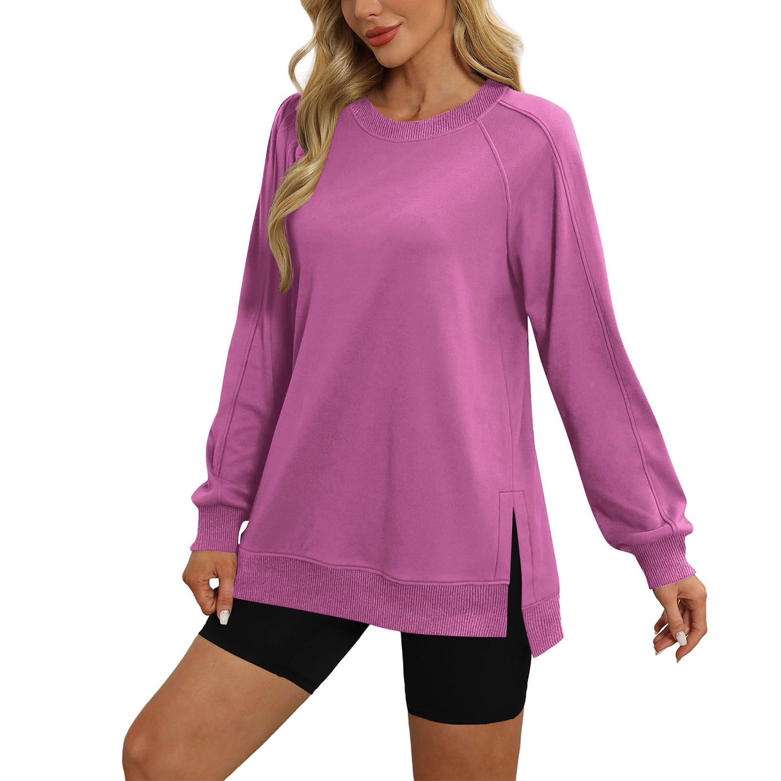 Women's Loose Casual Long Sleeve Pullover Split Sweaters main image 1