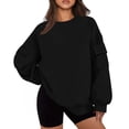 thumbnail image 1 of Lenpel Sweatshirts for Women Solid Color Crew Neck Long Sleeve Pullover Tops Fall Fashion Oversized Sweatshirts, 1 of 6
