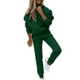 thumbnail image 1 of Lenpel Sweatsuits for Women 2 Piece Fleece Long Sleeve Pullover Hoodie Jogger Sweatpants Fall Winter Outfits, 1 of 5