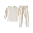 thumbnail image 1 of Lenpel Thermal Underwear Set for Toddlers Soft Long Sleeve Fleece Lined Base Layer Tops Bottoms 2 Pcs Pjs Set, 1 of 7