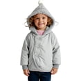 thumbnail image 1 of Lenpel Toddler Baby Boy Girl Puffer Jackets Fleece Lined Long Sleeve Button down Hooded Jackets Thick Warm Outwear Coats(Gray,1-2 Years), 1 of 5