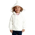thumbnail image 1 of Lenpel Toddler Baby Boy Girl Puffer Jackets Fleece Lined Long Sleeve Button down Hooded Jackets Thick Warm Outwear Coats(White,9-12 Months), 1 of 5