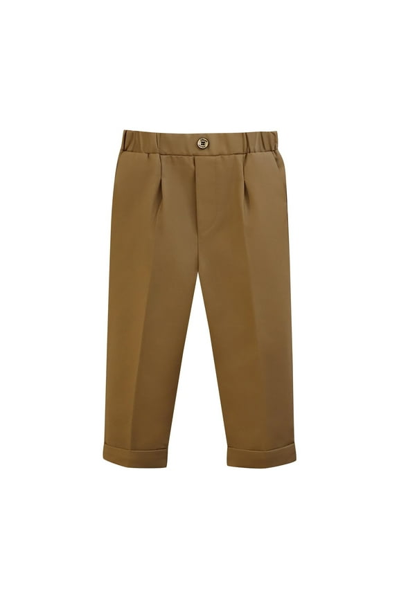 Toddler Baby Boys' Dress Pants Newborn Infant Elastic Waist Straight Leg School Trousers Casual Informal Outfits 6 M-10 Y