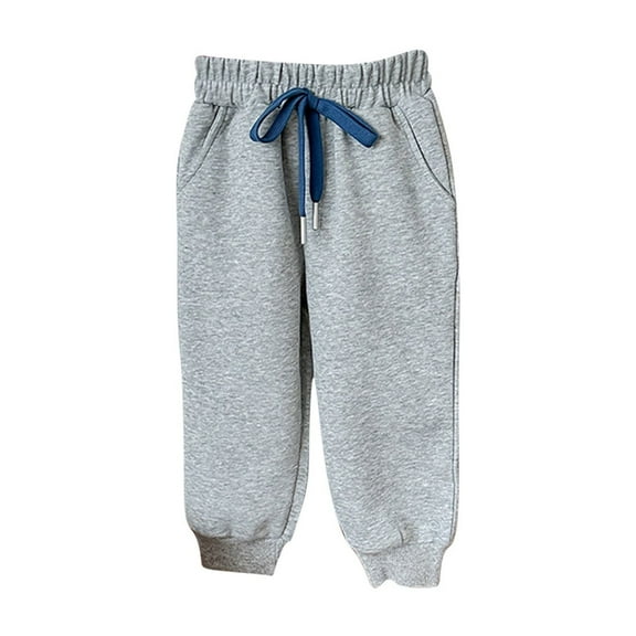 Lenpel Toddler Baby Boys Girls' Sweatpants Elastic Waist Drawstring Cinch Bottom Active Joggers Fall Winter Clothes