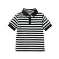 thumbnail image 1 of Lenpel Toddler Baby Boys Girls' T-Shirts Striped Cotton Short Sleeve Quarter Button Collared Shirts Children Summer Tee Tops, 1 of 7
