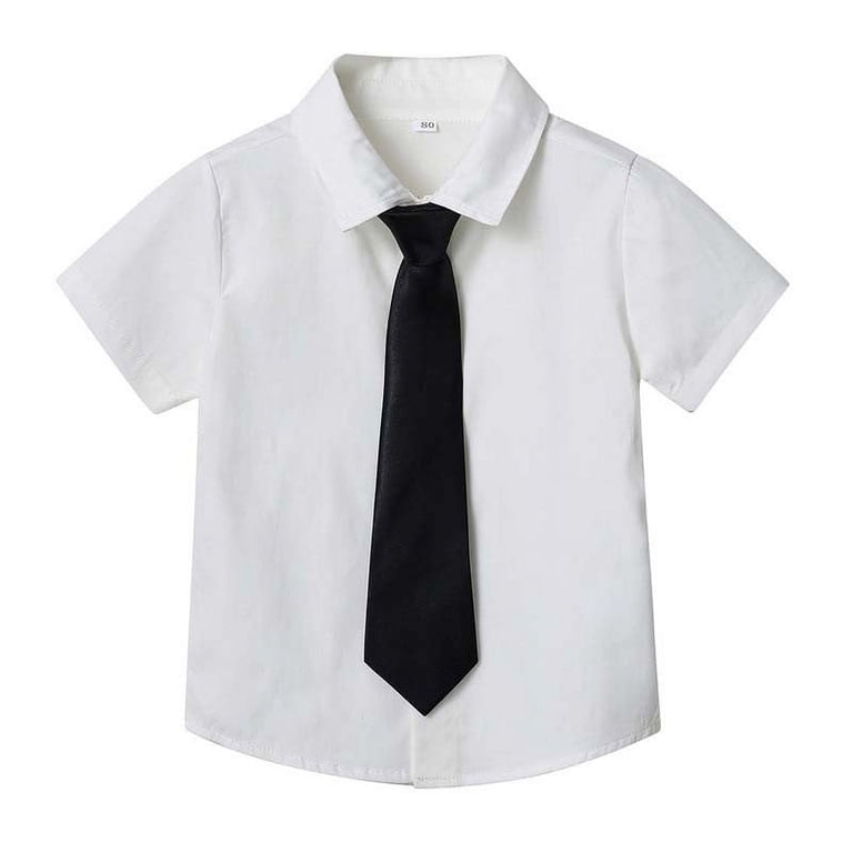 Lenpel Toddler Baby Clothes Newborn Infant Girls Boys Short Sleeve Collared Button  down Shirts with Long Tie Casual Formal Dress Shirts - Walmart.com