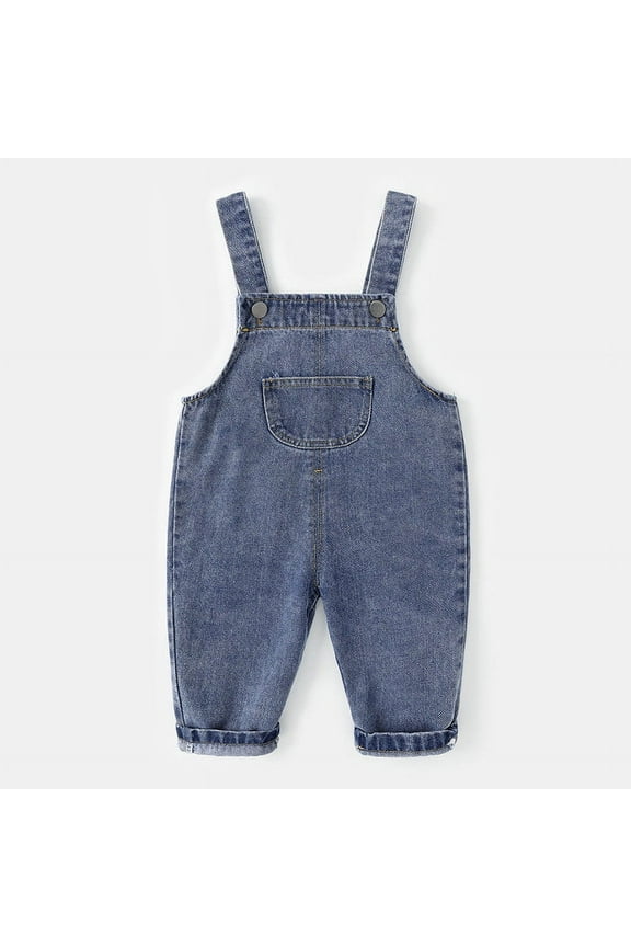 Toddler Baby Clothes Unisex Boy Girl Suspender Overalls Casual Strap Jumpsuits with Pockets for Newborn Infants