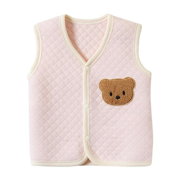 Lenpel Toddler Baby Cotton Vest Unisex Newborn Cute Warm Sleeveless Jacket Infant Fall Winter Waistcoat 3 M-3 Y