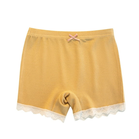 Lenpel Toddler Baby Girls' Bike Shorts Cotton Lace Hem Pull on Under Dress Dance Shorts Summer Gym Athletic Shorts 1-16 Y