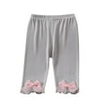 thumbnail image 1 of Lenpel Toddler Baby Girls' Capri Leggings Soft Comfy Ribbed Elastic Waist Ruffle Hem Cropped Pants Infant Newborn Clothes, 1 of 3