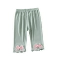 thumbnail image 1 of Lenpel Toddler Baby Girls' Capri Leggings Soft Comfy Ribbed Elastic Waist Ruffle Hem Cropped Pants Infant Newborn Clothes, 1 of 3