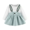 thumbnail image 1 of Lenpel Toddler Baby Girls' Dresses Soft Cotton Long Sleeve Cute Casual Romper Dress Newborn Infant Fall Outfits, 1 of 3