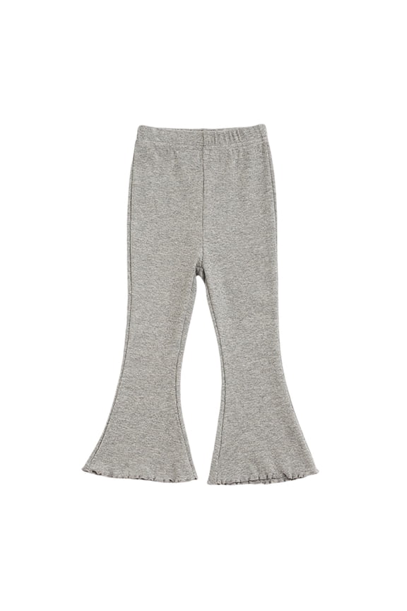 Toddler Baby Girls' Flare Leggings Ribbed Knit Elastic Waist Ruffle Bell Bottom Pants Bootcut Trousers