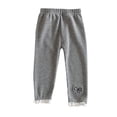 thumbnail image 1 of Lenpel Toddler Baby Girls' Ribbed Jersey Leggings Cotton Elastic Waist Lace Hem Slim Pull on Pants Infant Newborn Clothes(Gray,2-3 Years), 1 of 6