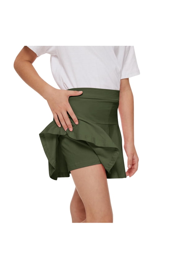 Toddler Baby Girls' Skorts High Waisted Mini Athletic Tennis Skirts with Shorts Summer Workout Skirted Shorts