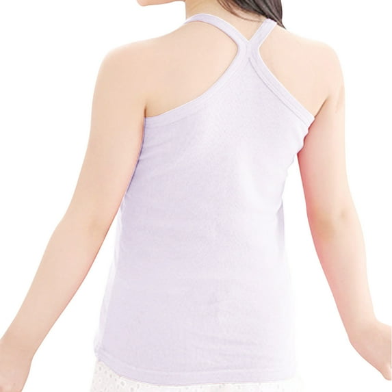 Lenpel Toddler Baby Girls' Tank Tops Cotton Spaghetti Strap Scoop Neck Sleeveless T-Shirts Newborn Infant Summer Vests