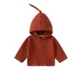 thumbnail image 1 of Lenpel Toddler Baby Hoodies Cotton Long Sleeve Textured Knit Hooded Sweatshirts Unisex Newborn Infant Pullover Tops(Red,1-2 Years), 1 of 6