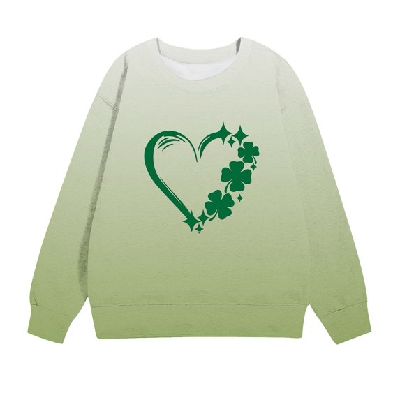 Lenpel Toddler Baby St. Patrick 's Day Outfits Long Sleeve Crew Neck Printed Sweatshirts Loose Casual Pullover Tops