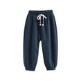 thumbnail image 1 of Lenpel Toddler Baby Summer Pants Unisex Boys Girls Lightweight Elastic Waist Drawstring Lounge Pants Comfy Casual Trousers 2-9 Y, 1 of 5