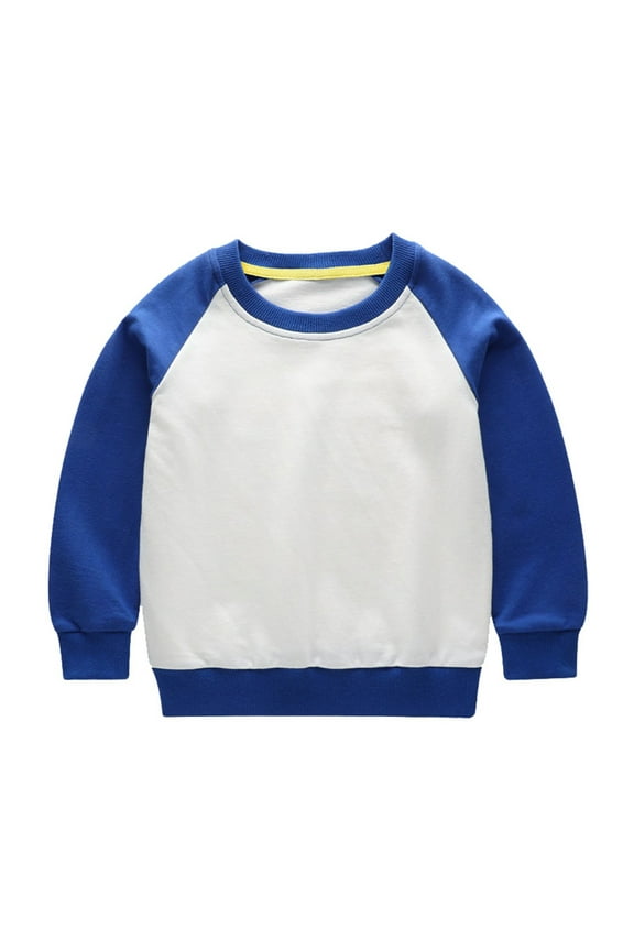 Toddler Baby Sweatshirts Long Sleeve Crew Neck Color Block Pullover Tops Fall Clothes for Boys Girls