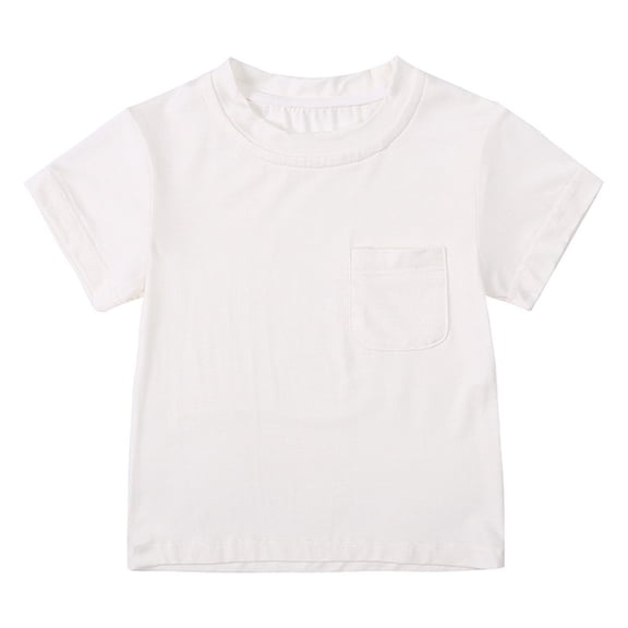 Lenpel Toddler Baby T-Shirts Unisex Newborn Infant Cotton Short Sleeve Crew Neck Basic Tees Casual Summer Tops